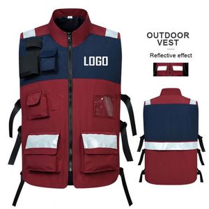 Gilet de sécurité réfléchissant pour la gestion des urgences avec logo personnalisé pour homme, gilet multipoches, équipement de premiers secours pour le travail - Product Image 3