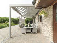 Auvent électrique moderne, auvent de patio, gazebo bioclimatique en métal, toit rétractable, persienne motorisée, ombre extérieure, pergola en aluminium