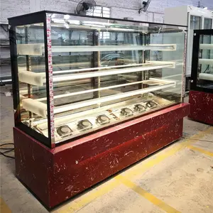 Vidro mármore comercial de 1200mm exibição de bolo de confeiteiro, geladeira, armário, vidro
