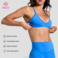 Soutien-gorge de sport personnalisé de haute qualité pour femme, dos en V réglable, pour fitness, yoga, pilates, entraînement, avec fines bretelles