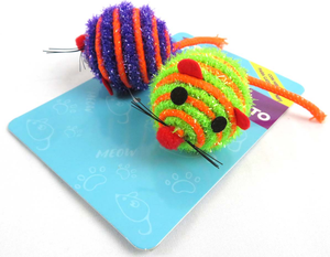 Jouets pour chats PETDOM, souris en peluche colorées, lot de 2, souris interactives en peluche pour chats et chatons - Product Image 4