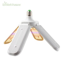 Lampe de culture hydroponique CE FCC à 4 panneaux réglables, E27, 48W, pliable, spectre complet, ampoule LED pour plantes d'intérieur