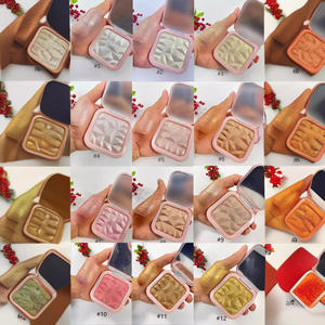 Vegan Glow Face Iluminating Makeup Highlighter Palette Etiqueta privada Prensado Shimmer Powder Logotipo personalizado Resaltadores de bronce - Product Image 6