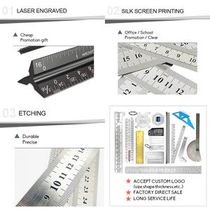 Penggaris Logam Profesional Multi-Panjang Presisi Tinggi dari Baja Tahan Karat dengan Logo Terukir Laser, Sistem Metrik dan Inci - Product Image 3