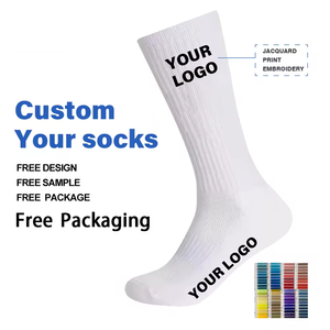 Носки хлопковые однотонные с вышивкой и надписью - Product Image 2