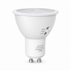 หลอดไฟ LED GU10 5W สปอตไลท์ 2700K 4000K 6000K AC 230V ได้รับการรับรองมาตรฐาน CE สำหรับใช้ภายในอาคาร หลอดไฟ GU10 เปลี่ยนค่า CCT ได้ ปรับความสว่างได้ - Product Image 1