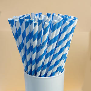 Одноразовые соломинки SmartposBlue Series из экологически чистого дерева и бумаги для вечеринок, дней рождений, свадеб и торжеств. - Product Image 4