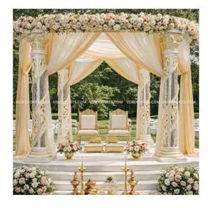 Mandap de Cristal de Lujo con Pilares, Decoración Clásica para Bodas en India y Eventos Premium - Product Image 1