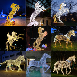 Scultura Decorativa di Animali 3D LED Personalizzata per Esterni, Grande Motivo a Cavallo con Luci a Corda, Decorazioni Natalizie - Product Image 4