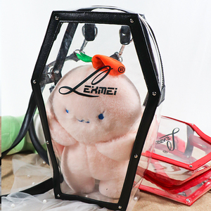 Tùy Chỉnh Màu Đen Gothic Phong Cách Quan Tài Hình Rõ Ràng PVC Ba Lô Với In Ấn Logo - Product Image 5