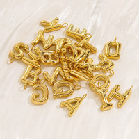 Pendentif accessoire de bricolage fait main avec lettre gonflable et potelée en acier inoxydable 26 gros pendentifs mignons breloques