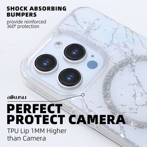 Nouvelle coque de téléphone Aikusu transparente à paillettes en résine époxy, vente en gros pour iPhone 17/16/15 Pro Max, personnalisable en usine OEM, impression UV - Product Image 3