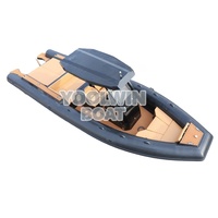 Bateau semi-rigide gonflable en Hypalon de 32 pieds, personnalisé pour la pêche, avec une spacieuse plate-forme de pont en aluminium