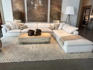 Ensemble de meubles de salon de luxe haut de gamme : Canapé d'angle rembourré moderne et table basse assortie - Product Image 3