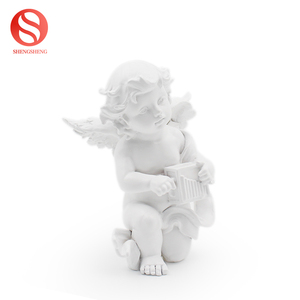 Ornamento de poliresina guitarra arte estatua de querubín pequeña resina deco violín estatuillas de ángeles - Product Image 2