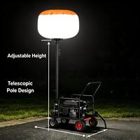 Tour d'éclairage mobile manuelle à LED, résistante au vent et à l'eau, montée sur remorque, pour chantier de construction