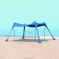 UPF50 + abri solaire tente de plage avec poteau en aluminium imperméable sacs de sable et Spandex pour le camping d'été pour les activités de plage