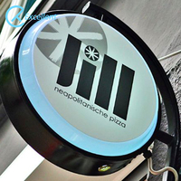 Usine personnalisée Led ronde publicité lame boîte à lumière signes extérieur vitrine entreprise affichage blister lightbox
