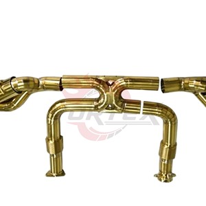 Sistema de Escape Deportivo Vortex Premium con Acabado Dorado en Acero Inoxidable SS304 para Corvette C8 Stingray, con Válvula Electrónica y Cuatro Salidas Negras - Product Image 3