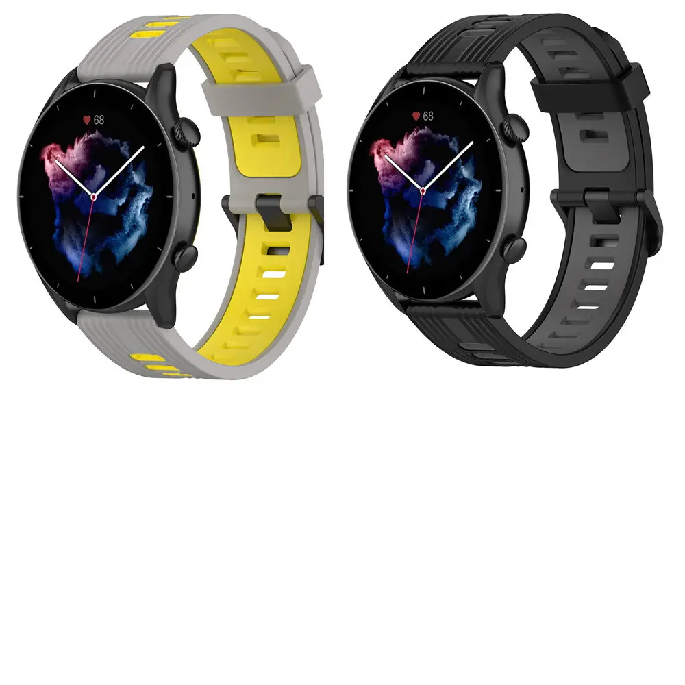2022 Pattern amazfit GTS3 GTR3 22mm silicone rubber sport smart Watch Band Strap box belt 20mm For Samsung galaxy watch 4