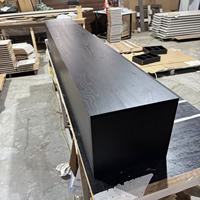 Meuble TV en bois flottant en placage de chêne noir avec 3 portes, idéal pour la décoration intérieure