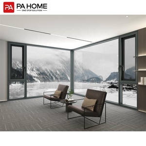 PA toptan Modern tasarım evi büyük cam alüminyum pencere ve kapılar kanatlı pencere