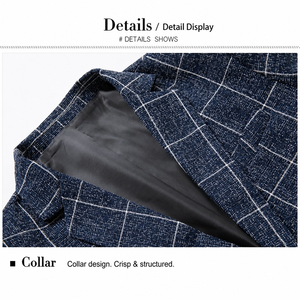 Nouvelle <span class=keywords><strong>Veste</strong></span> de Costume Décontractée à <span class=keywords><strong>Carreaux</strong></span> à Manches Longues pour <span class=keywords><strong>Homme</strong></span> – <span class=keywords><strong>Blazer</strong></span> Tendance en Promotion - Product Image 4