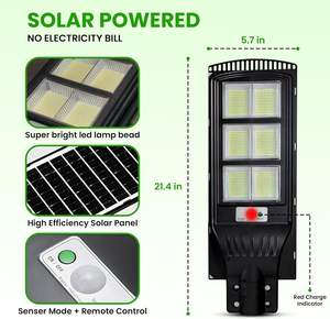 Lámpara Solar LED para Calle, Impermeable IP65, ABS, 50W-300W, Todo en Uno, con Sensor de Movimiento y Radar, y Control Remoto, Venta al Por Mayor - Product Image 4