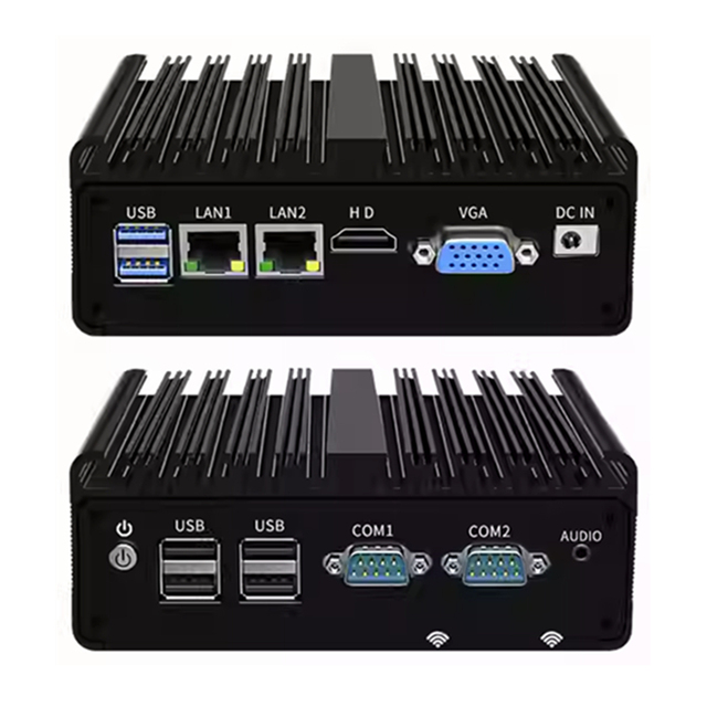 Topton Dual LAN Fanless Mini PC In-tel Core I5 5200U I3 5005U J1900 N2840 6xUSB Industrial Embedded Computer Home Server PC