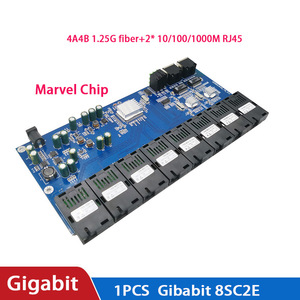 Conmutador Gigabit Ethernet PCB 10 puertos SC Conmutador de red de fibra óptica Transceptor de medios de fibra óptica Sistema de estacionamiento inteligente - Product Image 4