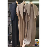 Robe-châle Vintage Simple et Sophistiquée pour Femme, Nouvelle Collection Été 2026, Design Plissé, Texture Premium, Taille Haute, Coupe Ample Longue