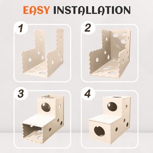 ผ้าสักหลาดกันรอยขีดข่วนเป็นมิตรกับสิ่งแวดล้อมอุโมงค์มุมขวาสำหรับบ้านแมวบ้านแบบหลายทางเข้าถ้ำที่สะดวกสบายสำหรับอพาร์ทเมนต์ขนาดเล็กและบ้านแมวหลายตัว - Product Image 4