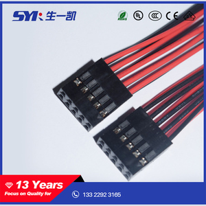 Cable de Conexión de Doble Hilera Rojo y Negro de Shenzhen, Terminal de 10 Pines DuPont 2.54 2*5, Cobre Fosforado, Nylon PVC Antiflamingo, Electrónico - Product Image 2