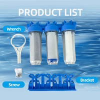 Filtre à eau domestique de haute qualité pour bouteille, avec filtre à eau en pot de 10 pouces à 3 étapes, pour usage familial et à grande échelle