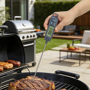 Thermomètre alimentaire numérique de haute qualité en acier inoxydable avec grand écran pour cuisine, <span class=keywords><strong>bureau</strong></span>, cuisson, barbecue et usage domestique - Product Image 3