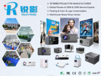Nouveauté 320 °   Mini projecteur intelligent rotatif avec moteur optique de 2 pouces, Android 14, LED HD, décodage 1080P, projecteur d'ambiance domestique