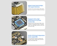 Controlador de Vuelo BrotherHobby F722 PRO 3-8S STM32F722 ICM42688 SPL06 Doble BEC 5V 12V 8 Salidas de Motor 30.5x30.5mm para Dron FPV