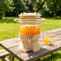 Carafe à jus classique en verre à bec verseur droit, grande capacité, portable pour les fêtes et le camping