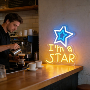 Neonawall Enseigne néon LED « I'M a <span class=keywords><strong>STAR</strong></span> » pour créateurs de contenu et streamers, avec design étoile, pour la décoration de salle de <span class=keywords><strong>streaming</strong></span> - Product Image 6