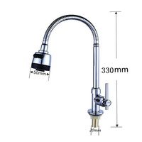 Robinet de cuisine à eau froide avec bec flexible et rotation universelle à 360° °   Support pivotant pour évier à légumes