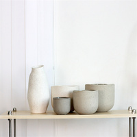 Pot de fleurs en céramique cylindrique, moucheté, minimaliste, pour plantes d'intérieur, blanc, décoration de la maison, 4 tailles