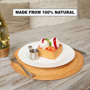 Posavasos de placa de agua de Jacinto redondo ecológico trenzado clásico Cargador Eco-Mats y almohadillas - Product Image 6