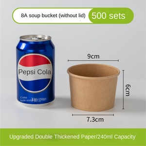 Gobelets en papier jetables de qualité alimentaire pour la crème glacée, le pudding, les desserts, l'emballage alimentaire <span class=keywords><strong>à</strong></span> <span class=keywords><strong>emporter</strong></span>, avec couvercle <span class=keywords><strong>plat</strong></span>, impression personnalisée professionnelle - Product Image 5