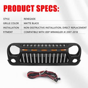 Wrangler-rejilla para <span class=keywords><strong>Jeep</strong></span> Wrangler JK, parrilla modificada, color negro mate, <span class=keywords><strong>Renegade</strong></span>, Compatible con <span class=keywords><strong>Jeep</strong></span> Wrangler JK 2007-2018 - Product Image 4