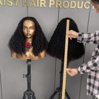 Demi-perruque Pixie bouclée en cheveux humains vierges indiens Remy, densité 350%, 250-300g, boucles birmanes, sans dentelle