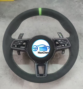 Volant en fibre de carbone avec bouton <span class=keywords><strong>SC</strong></span> Sport pour <span class=keywords><strong>Porsche</strong></span> 718 <span class=keywords><strong>911</strong></span> Cayenne Macan, volant prêt à l'emploi - Product Image 2