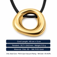 Collier Pendentif Chaîne Corde Ovale Creuse 2026 Plaqué Or 18 carats en Acier Inoxydable, Vente en Gros, Prêt à Expédier, Meilleure Vente