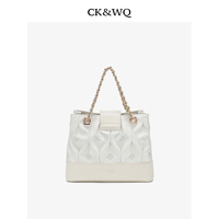 Sac fourre-tout de luxe blanc à blocs de couleur, plissé, avec monogramme, sac messager pour femme en cuir tressé avec chaîne, idéal pour le quotidien, le travail, le shopping et les rendez-vous