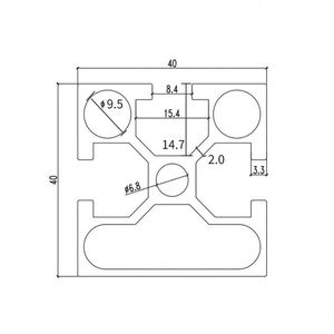 Perfil de Aluminio Cuadrado Serie 6000 T5, Estándar Nacional 4040, para Estructuras de Equipos de Automatización de Corte - Product Image 6