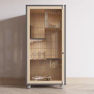 חתול עץ בית עץ לחיות מחמד עץ מלא שני וילה חתול בית אירוח פנורמי בית חתול בית יוקרה - Product Image 1